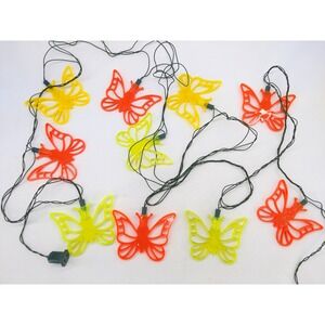 Noma String Lights Yellow Orange Vintage Y2K Butterfly Garden Decor 10 Light Set